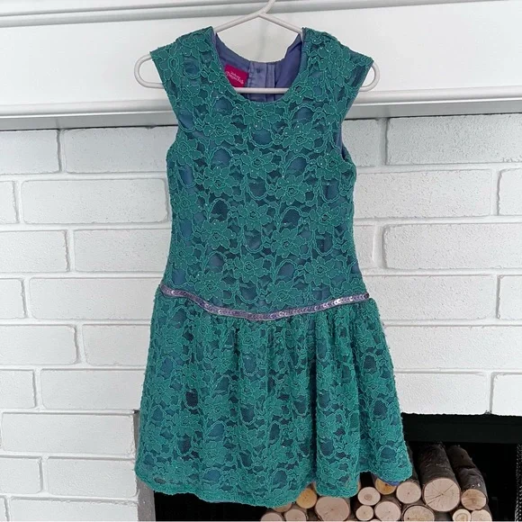 open lace back dress Blue Princess Dress 4-5 main image 0